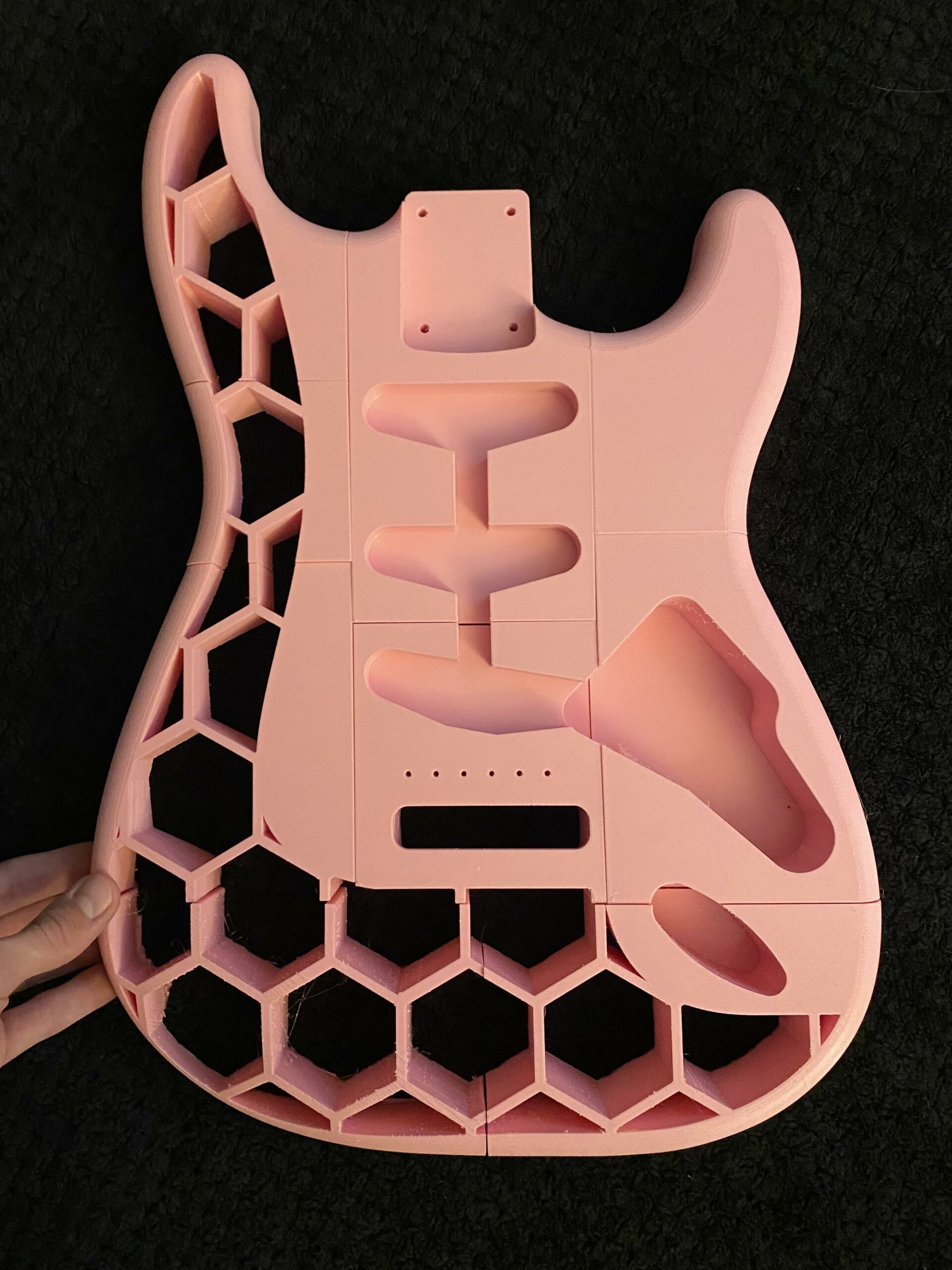 3D Printed Guitar before gluing